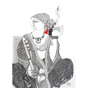 Abrar Ahmed, 12 x16 Inch, Pen and ink On Paper, Figurative Painting, AC-AA-312